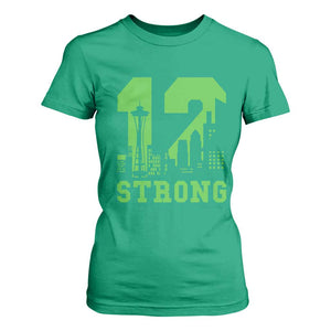 Space Needle Emerald City Skyline Number 12 Typography T Shirt For Women Pacific Northwest Fan Pride