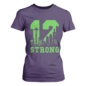 Space Needle Emerald City Skyline Number 12 Typography T Shirt For Women Pacific Northwest Fan Pride