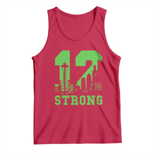 Space Needle Emerald City Skyline Number 12 Typography Tank Top Pacific Northwest Fan Pride