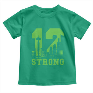 Space Needle Emerald City Skyline Number 12 Typography Toddler T Shirt Pacific Northwest Fan Pride