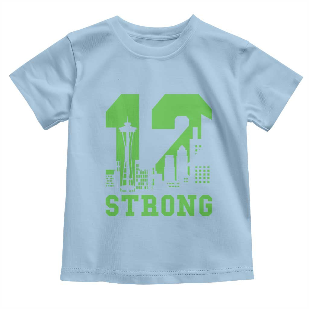 Space Needle Emerald City Skyline Number 12 Typography Toddler T Shirt Pacific Northwest Fan Pride