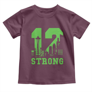 Space Needle Emerald City Skyline Number 12 Typography Toddler T Shirt Pacific Northwest Fan Pride