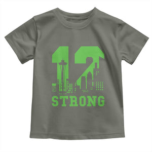 Space Needle Emerald City Skyline Number 12 Typography Toddler T Shirt Pacific Northwest Fan Pride