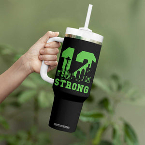 Space Needle Emerald City Skyline Number 12 Typography Tumbler With Handle Pacific Northwest Fan Pride