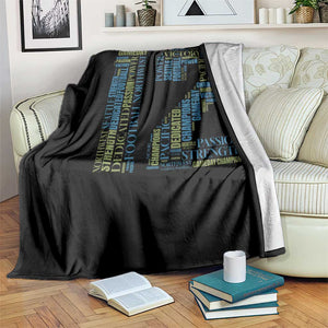 Victory And Strength Number 12 Typography Throw Blanket Gift For Football Lovers
