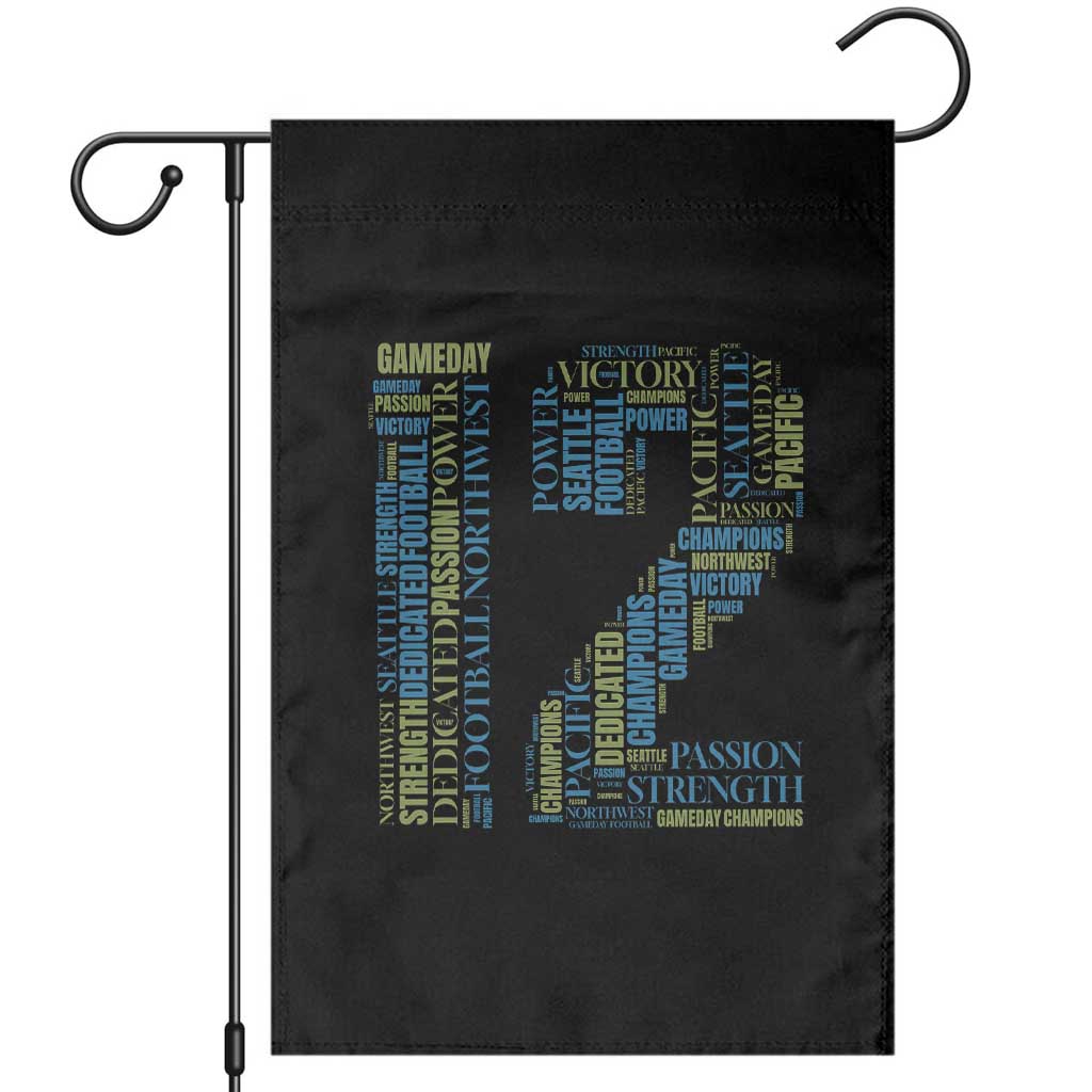 Victory And Strength Number 12 Typography Garden Flag Gift For Football Lovers TS12 Black Print Your Wear