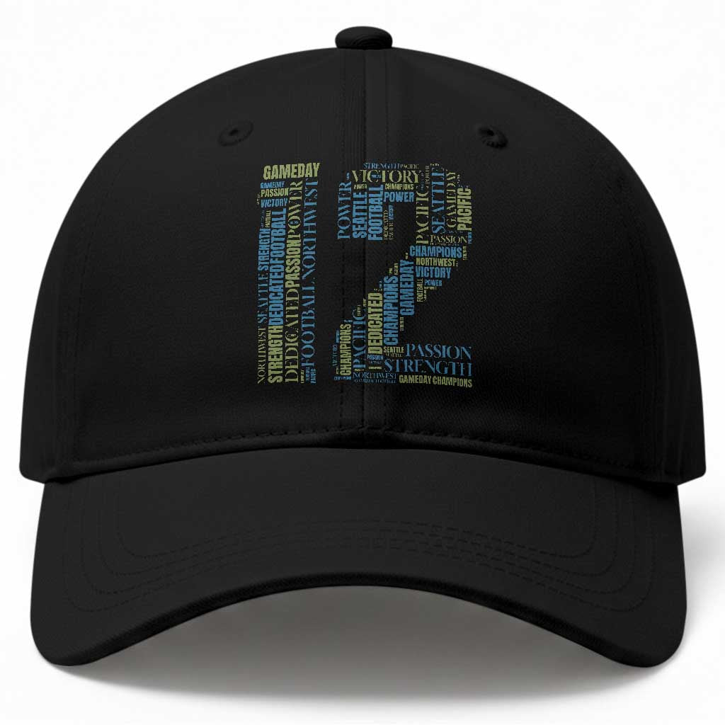 Victory And Strength Number 12 Typography Baseball Cap Gift For Football Lovers TS12 Print Your Wear