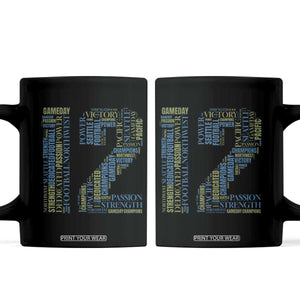 Victory And Strength Number 12 Typography Coffee Mug Gift For Football Lovers