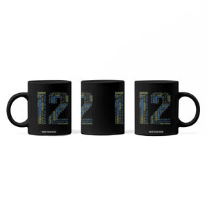 Victory And Strength Number 12 Typography Coffee Mug Gift For Football Lovers