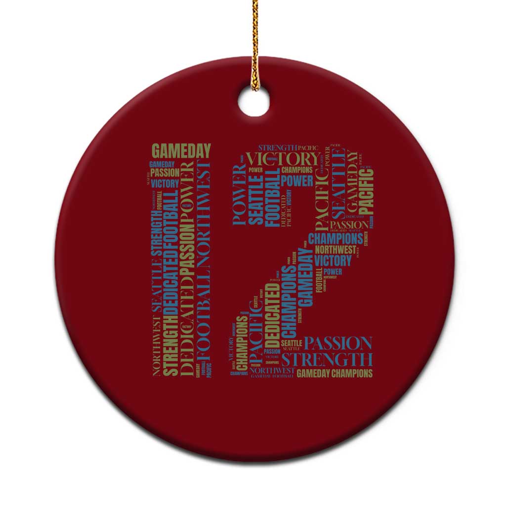 Victory And Strength Number 12 Typography Ceramic Ornament Gift For Football Lovers TS12 1pc Red Print Your Wear