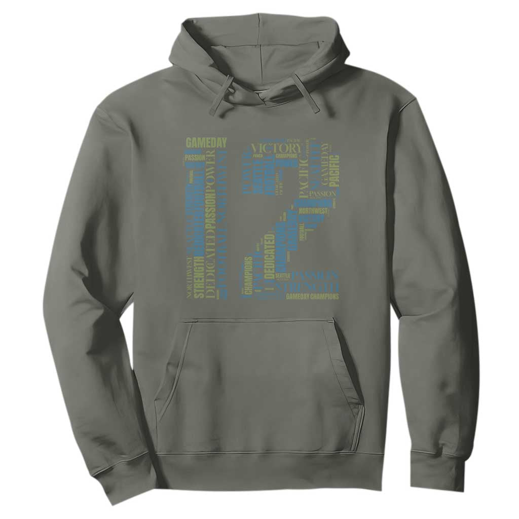 Victory And Strength Number 12 Typography Hoodie Gift For Football Lovers