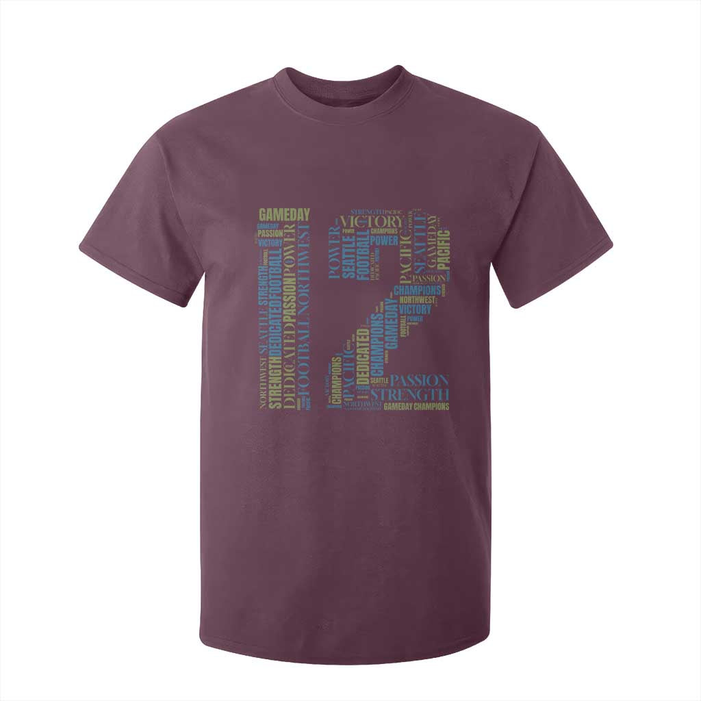 Victory And Strength Number 12 Typography T Shirt For Kid Gift For Football Lovers