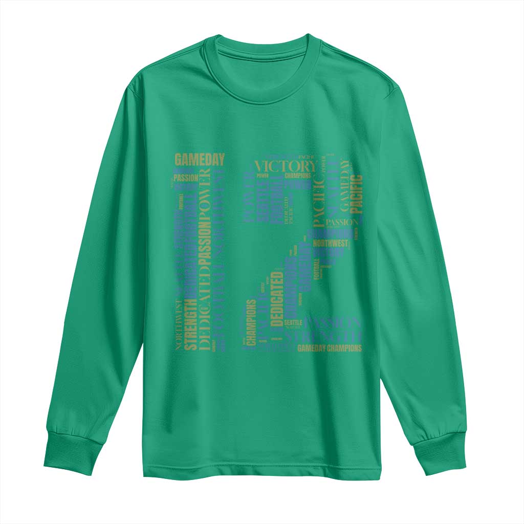 Victory And Strength Number 12 Typography Long Sleeve Shirt Gift For Football Lovers