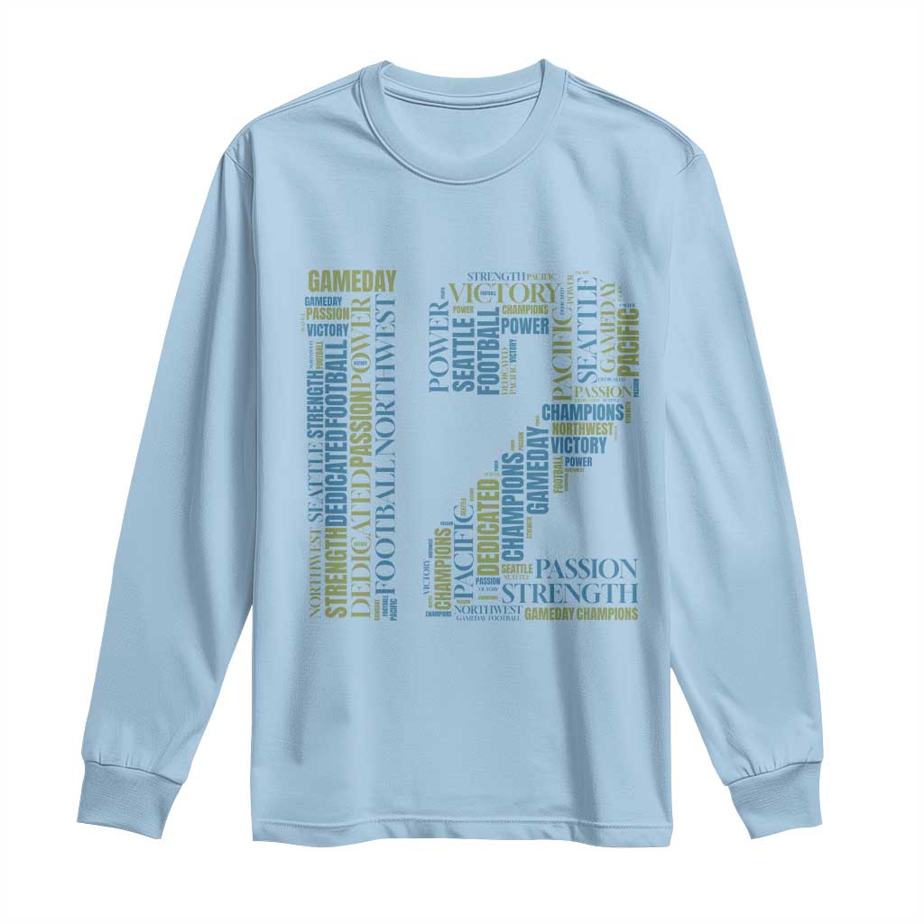Victory And Strength Number 12 Typography Long Sleeve Shirt Gift For Football Lovers
