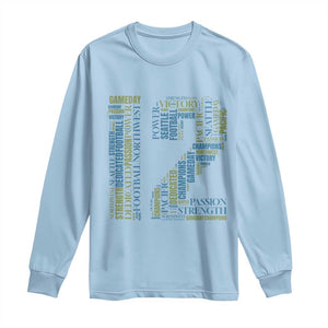 Victory And Strength Number 12 Typography Long Sleeve Shirt Gift For Football Lovers