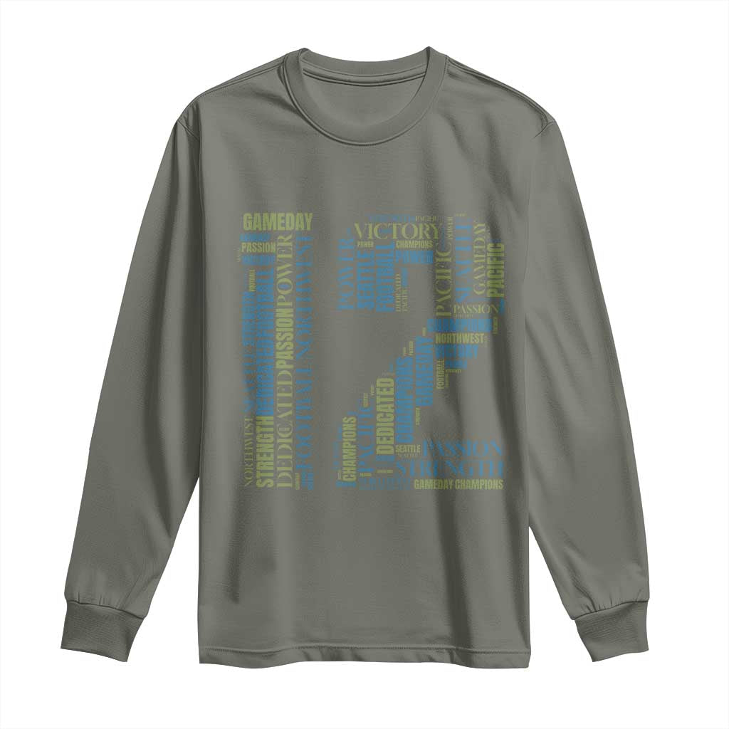 Victory And Strength Number 12 Typography Long Sleeve Shirt Gift For Football Lovers