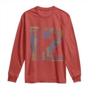 Victory And Strength Number 12 Typography Long Sleeve Shirt Gift For Football Lovers