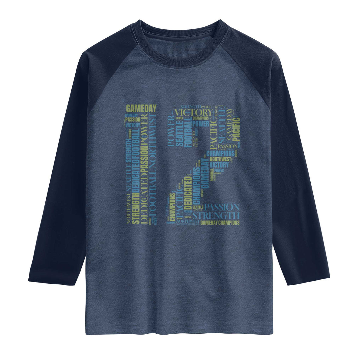 Victory And Strength Number 12 Typography Raglan Shirt Gift For Football Lovers