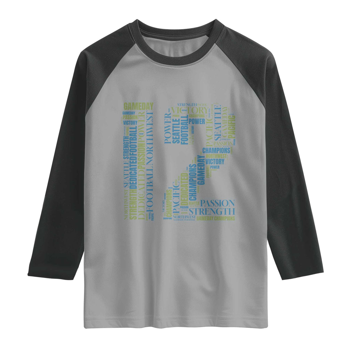 Victory And Strength Number 12 Typography Raglan Shirt Gift For Football Lovers