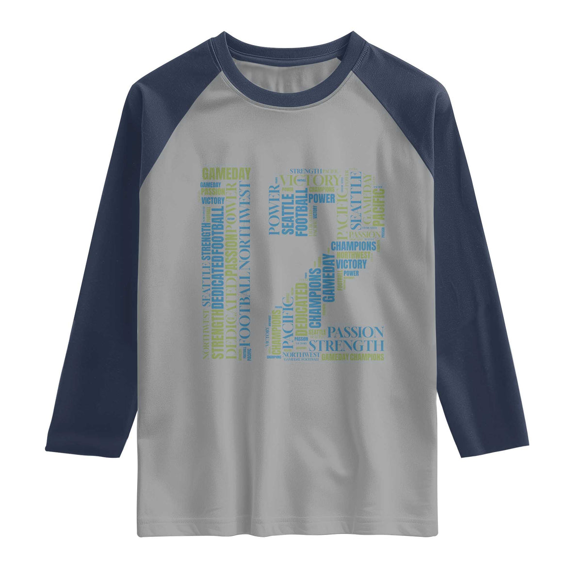 Victory And Strength Number 12 Typography Raglan Shirt Gift For Football Lovers