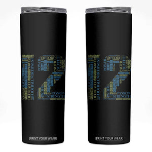 Victory And Strength Number 12 Typography Skinny Tumbler Gift For Football Lovers
