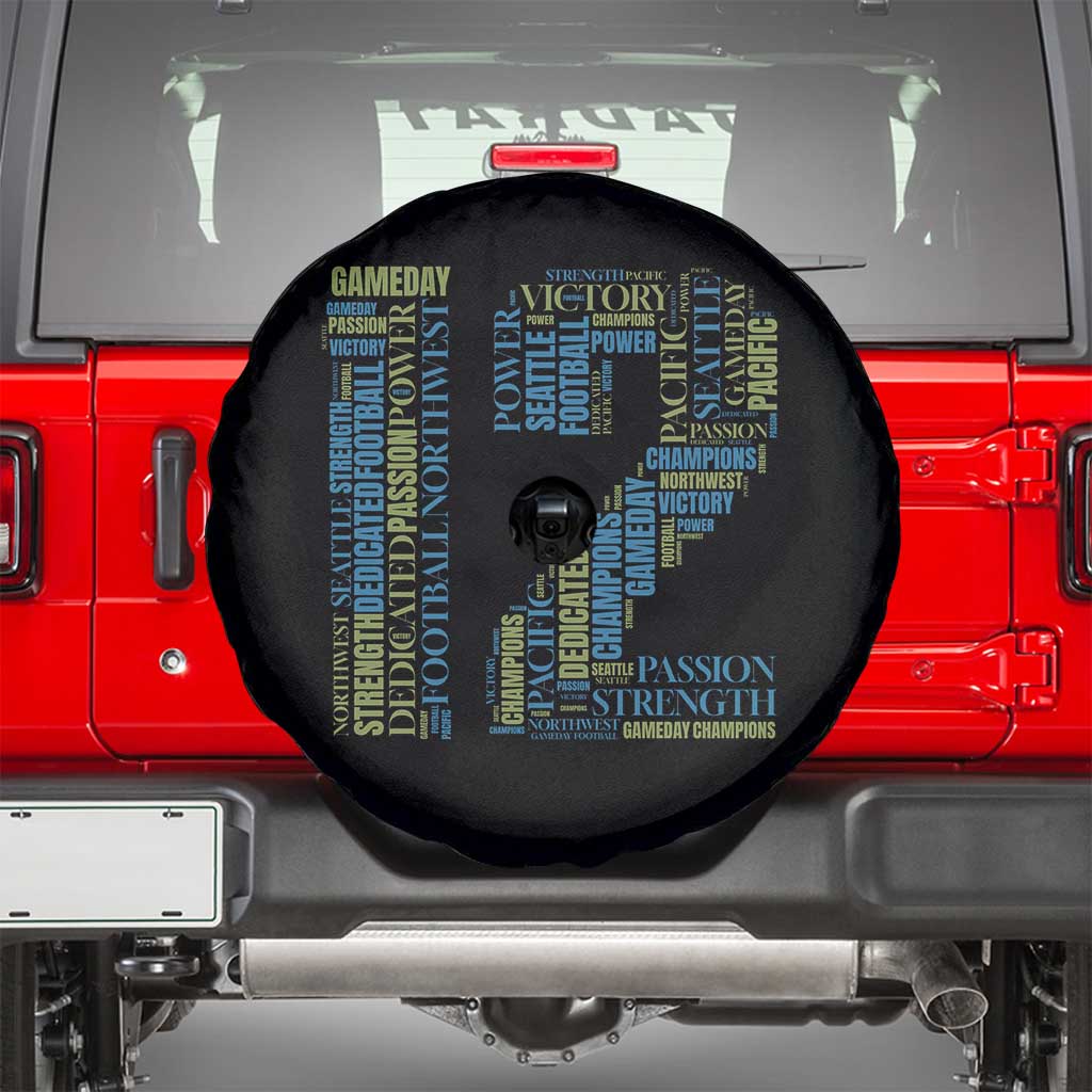 Victory And Strength Number 12 Typography Spare Tire Cover Gift For Football Lovers