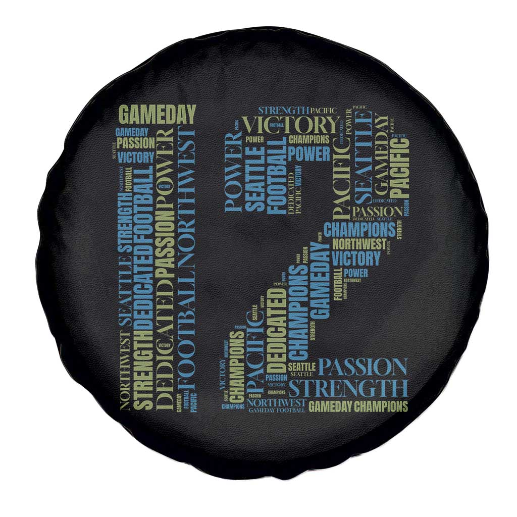 Victory And Strength Number 12 Typography Spare Tire Cover Gift For Football Lovers