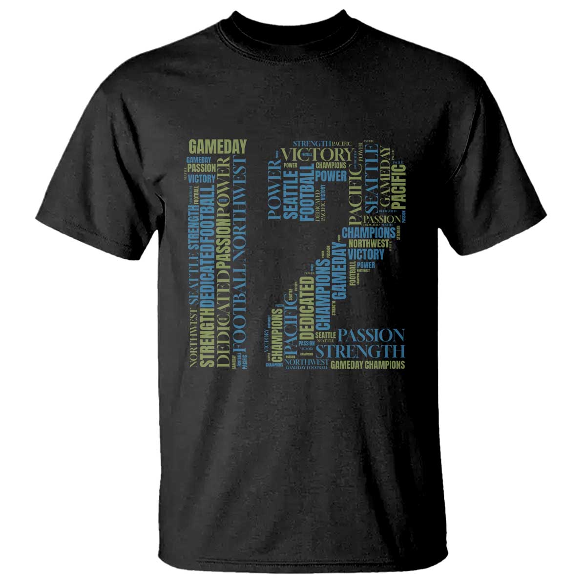 Victory And Strength Number 12 Typography T Shirt Gift For Football Lovers