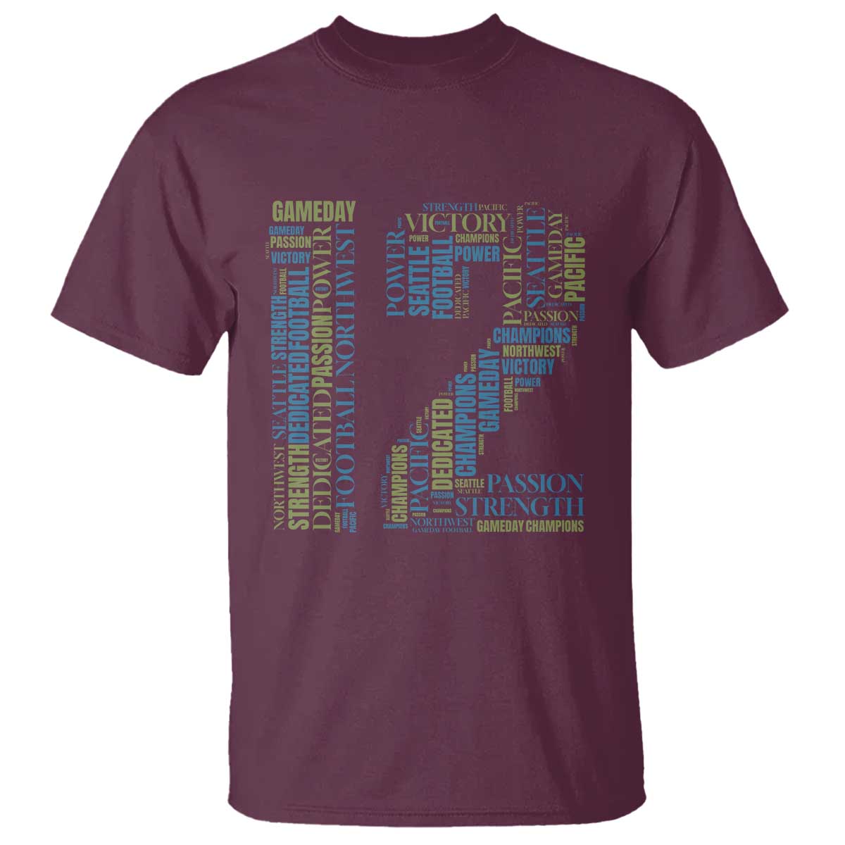 Victory And Strength Number 12 Typography T Shirt Gift For Football Lovers