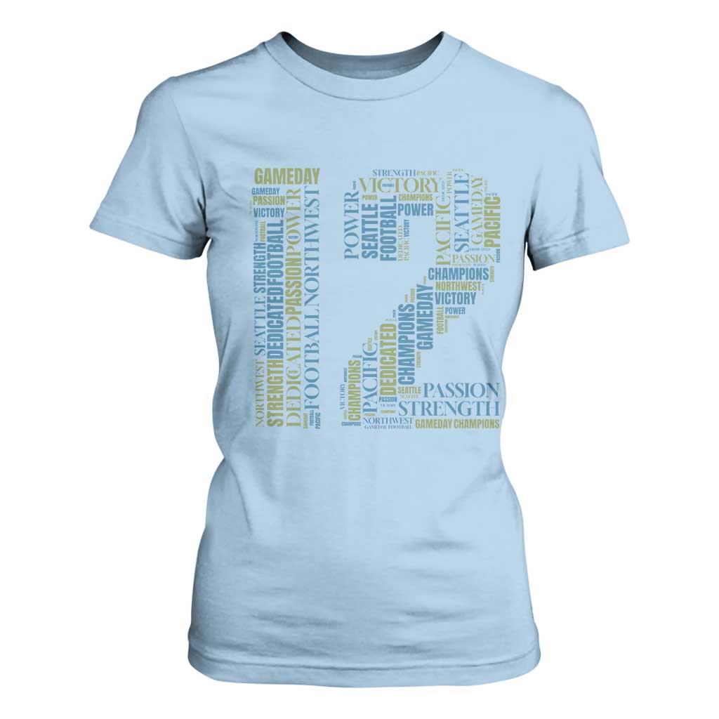 Victory And Strength Number 12 Typography T Shirt For Women Gift For Football Lovers