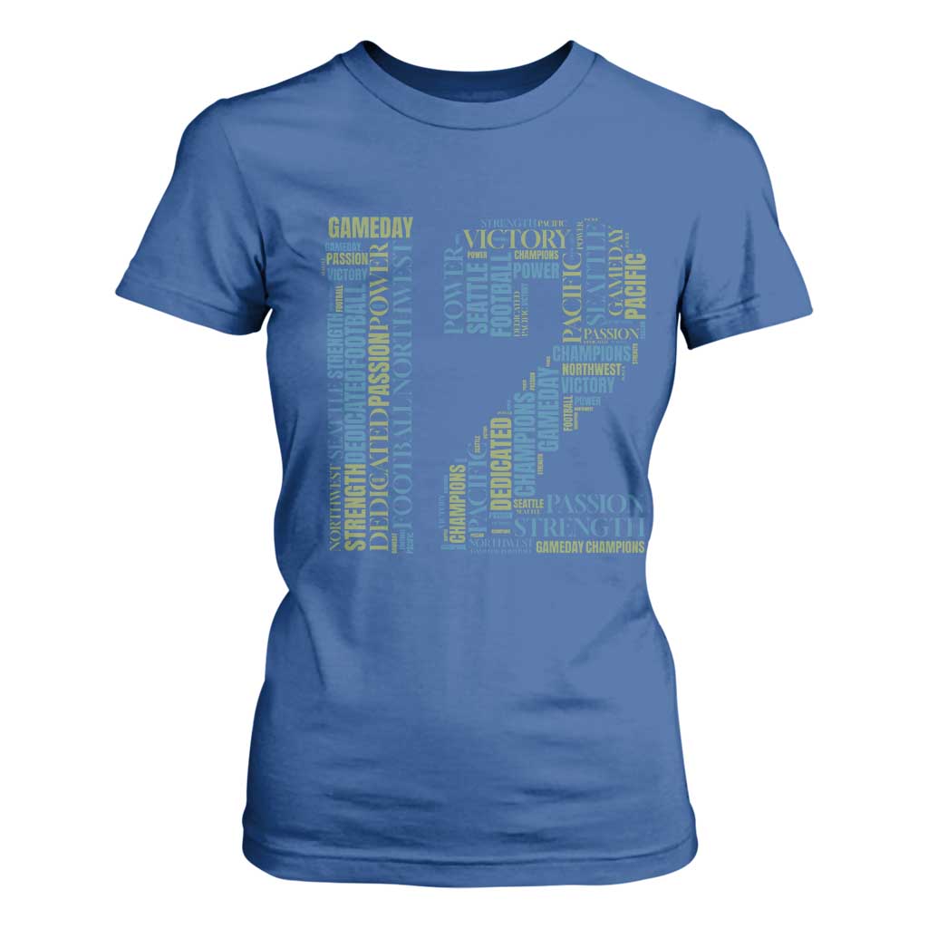Victory And Strength Number 12 Typography T Shirt For Women Gift For Football Lovers
