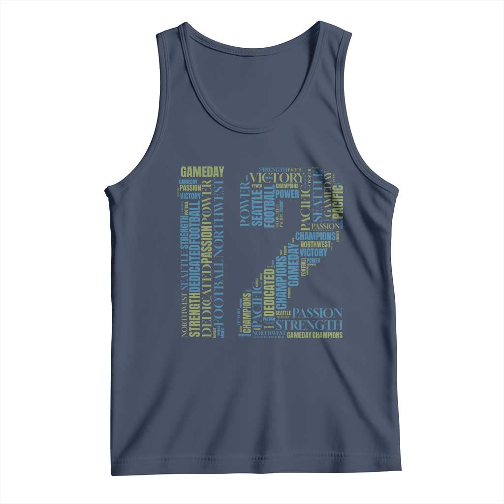 Victory And Strength Number 12 Typography Tank Top Gift For Football Lovers