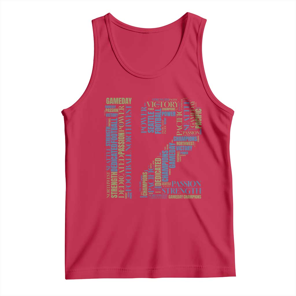 Victory And Strength Number 12 Typography Tank Top Gift For Football Lovers