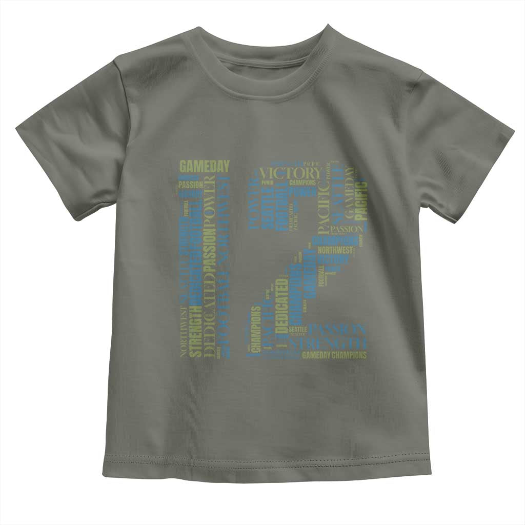 Victory And Strength Number 12 Typography Toddler T Shirt Gift For Football Lovers