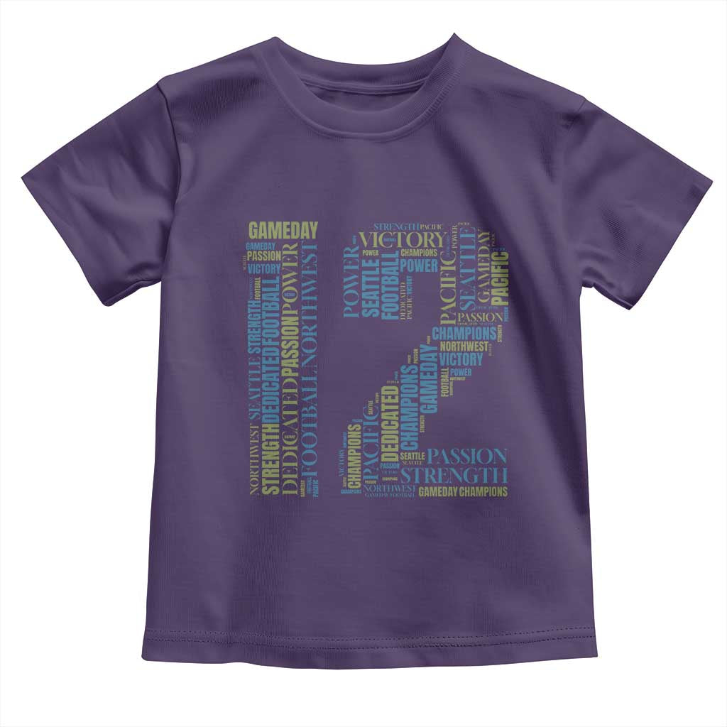 Victory And Strength Number 12 Typography Toddler T Shirt Gift For Football Lovers