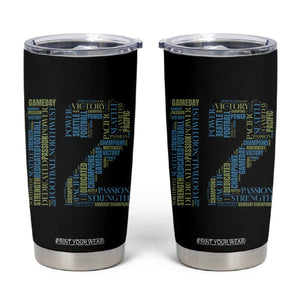 Victory And Strength Number 12 Typography Tumbler Cup Gift For Football Lovers
