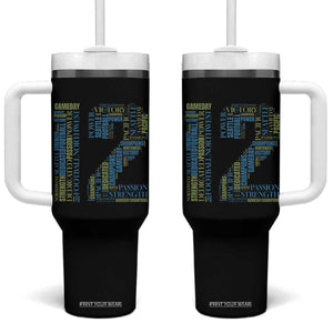 Victory And Strength Number 12 Typography Tumbler With Handle Gift For Football Lovers