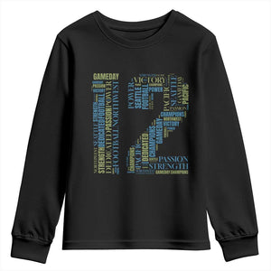 Victory And Strength Number 12 Typography Youth Sweatshirt Gift For Football Lovers