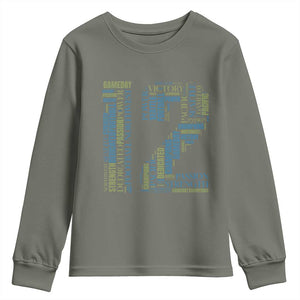 Victory And Strength Number 12 Typography Youth Sweatshirt Gift For Football Lovers