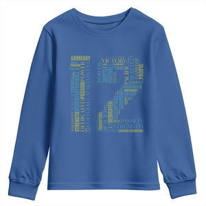 Victory And Strength Number 12 Typography Youth Sweatshirt Gift For Football Lovers