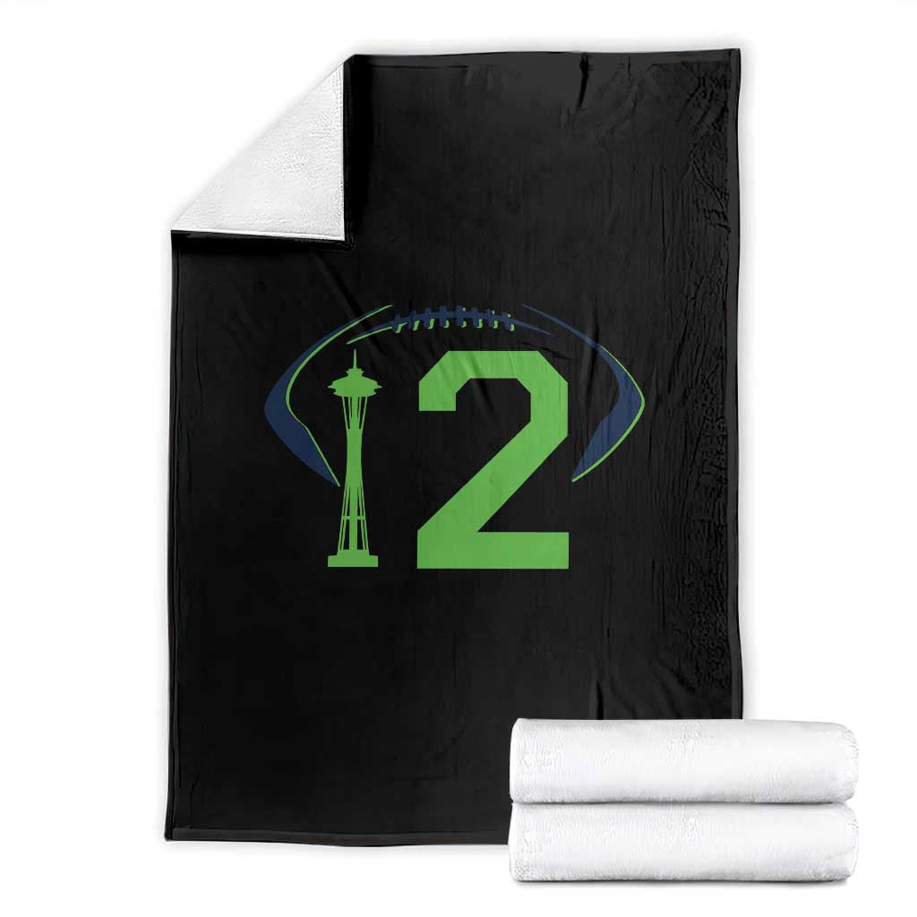 Space Needle Emerald City Number 12 Throw Blanket Sports Fan Pride TS12 Black Print Your Wear