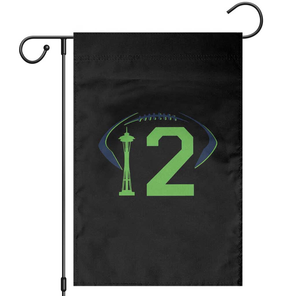 Space Needle Emerald City Number 12 Garden Flag Sports Fan Pride TS12 Black Print Your Wear