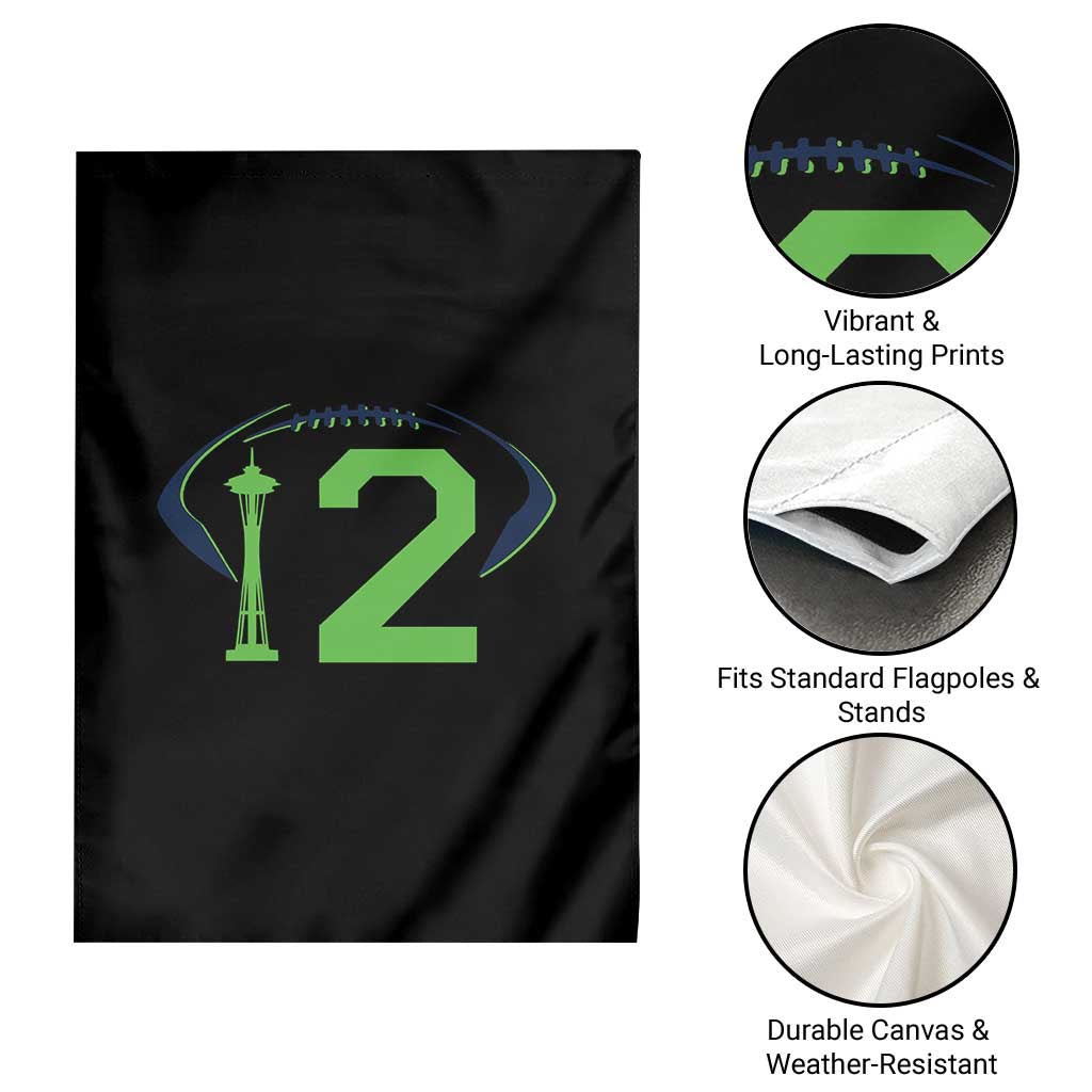 Space Needle Emerald City Number 12 Garden Flag Sports Fan Pride