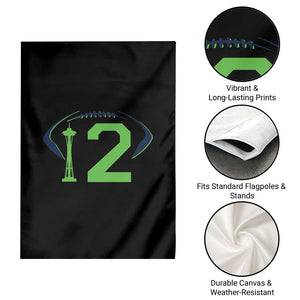 Space Needle Emerald City Number 12 Garden Flag Sports Fan Pride