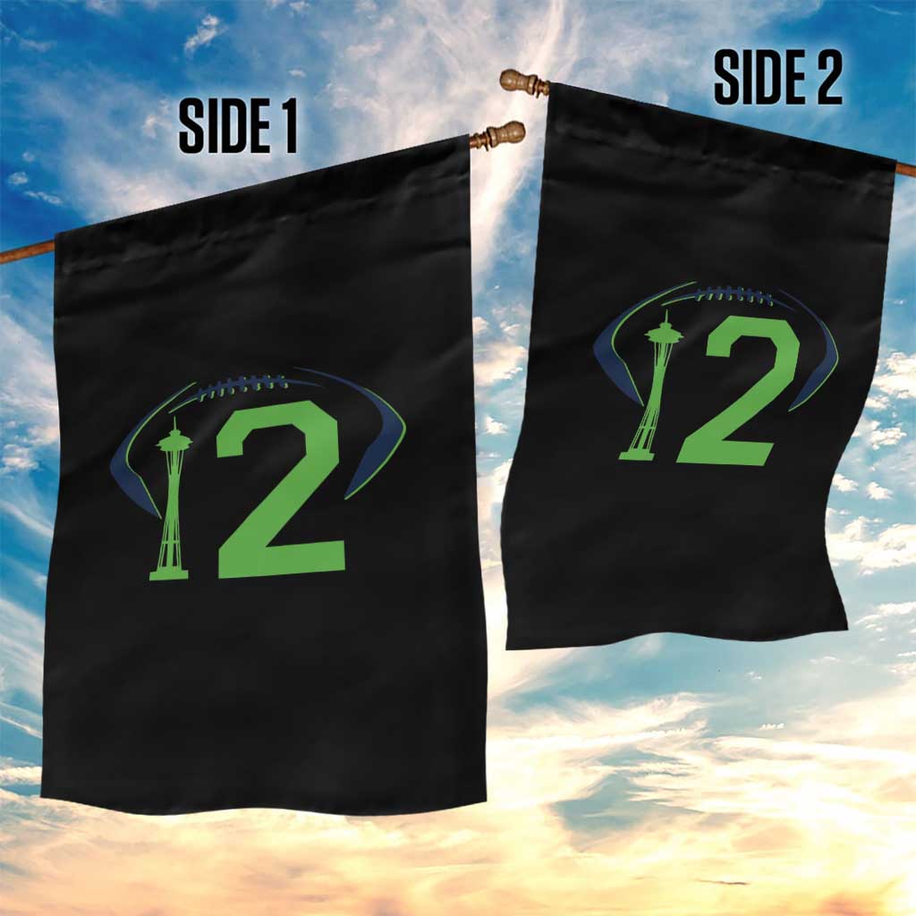Space Needle Emerald City Number 12 Garden Flag Sports Fan Pride