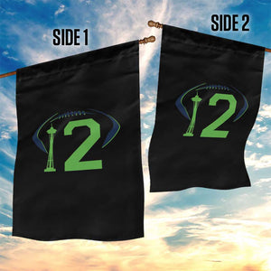 Space Needle Emerald City Number 12 Garden Flag Sports Fan Pride