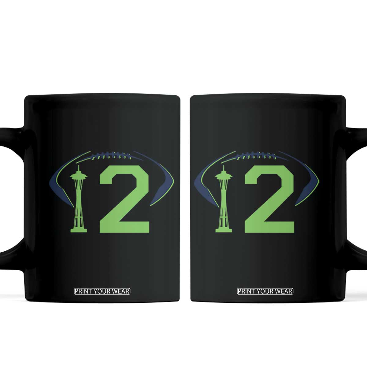 Space Needle Emerald City Number 12 Coffee Mug Sports Fan Pride TS12 Black Print Your Wear