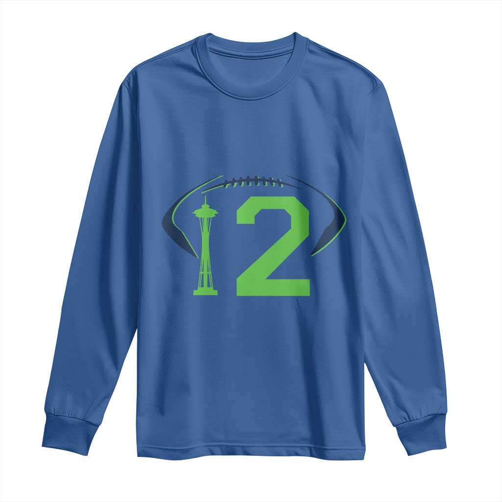 Space Needle Emerald City Number 12 Long Sleeve Shirt Sports Fan Pride TS12 Royal Blue Print Your Wear