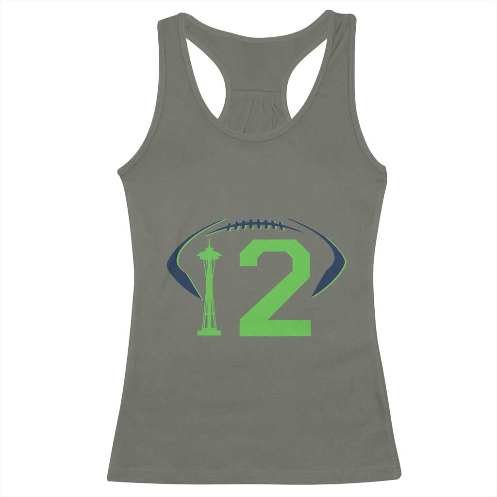 Space Needle Emerald City Number 12 Racerback Tank Top Sports Fan Pride