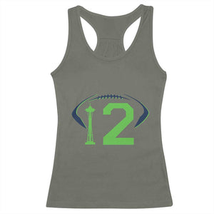 Space Needle Emerald City Number 12 Racerback Tank Top Sports Fan Pride